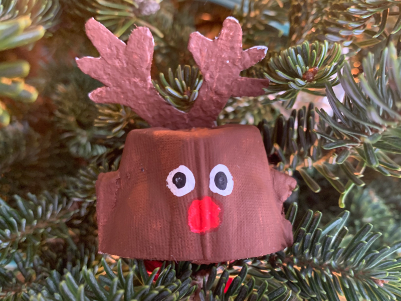 egg carton Rudolph craft