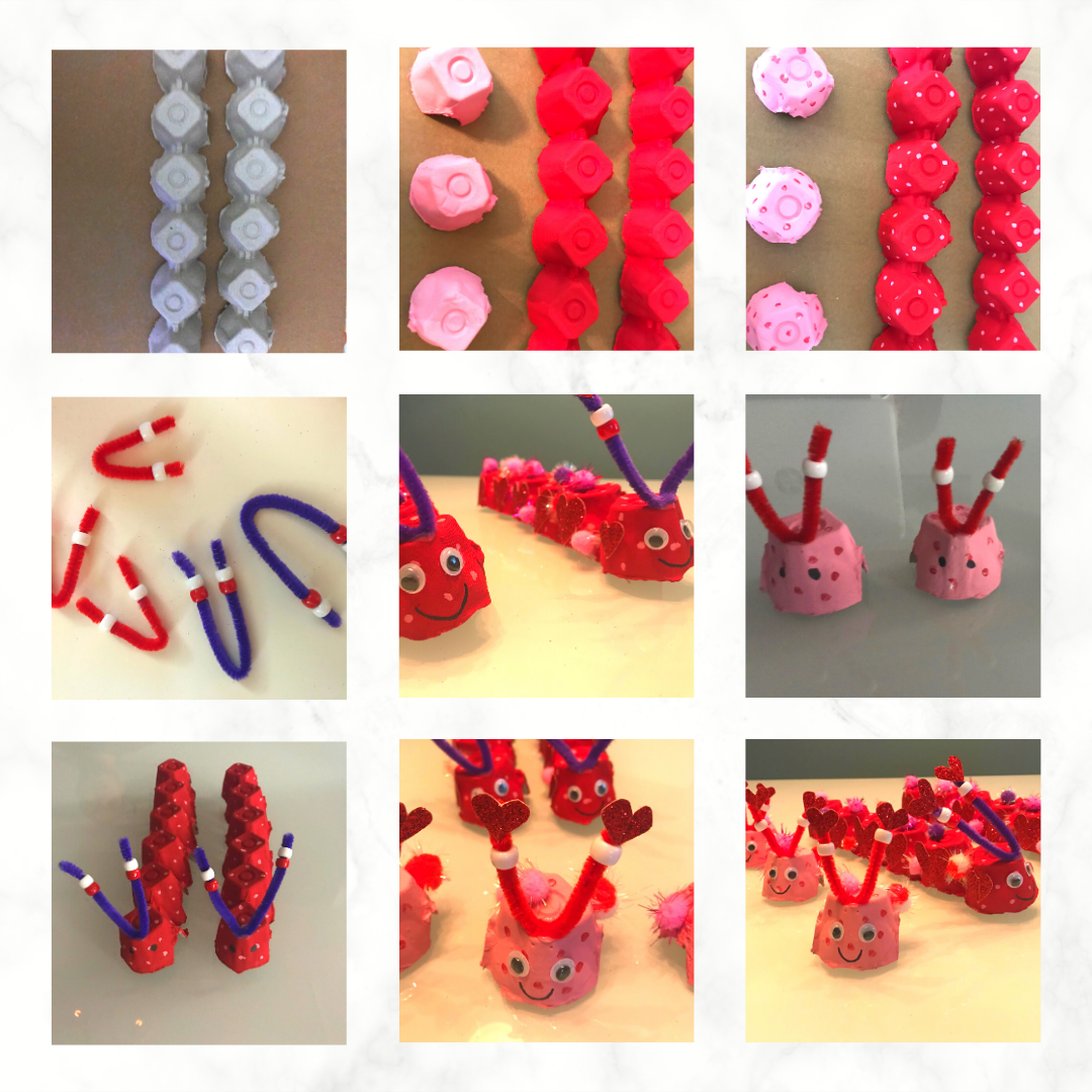 egg carton Valentine day ideas