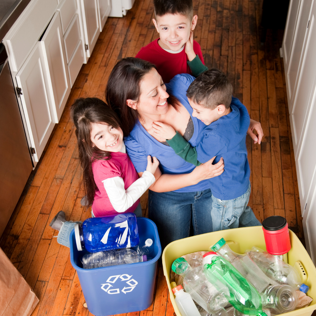 48 family recycling together