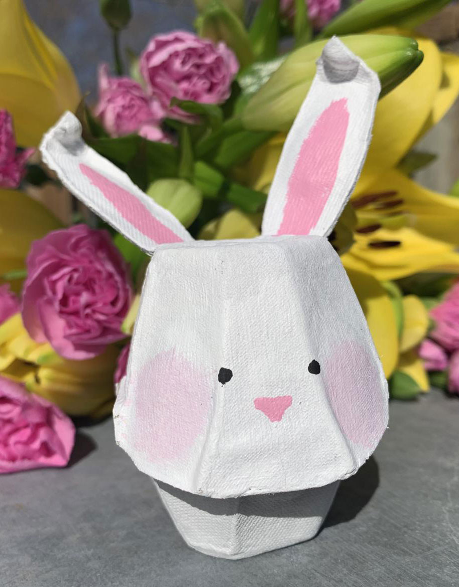 Easter bunny egg carton craft