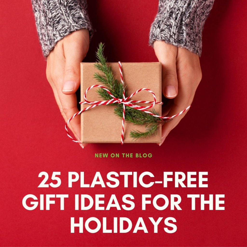 25 Plastic-Free Gift Ideas for the Holidays woman holding wrapped present